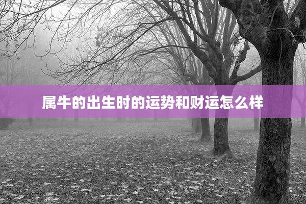 属牛的出生时的运势和财运怎么样