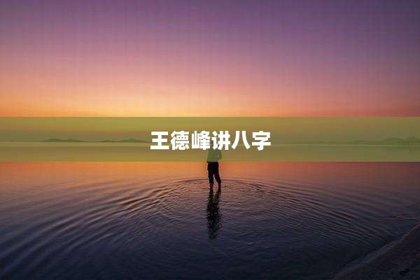 王德峰讲八字