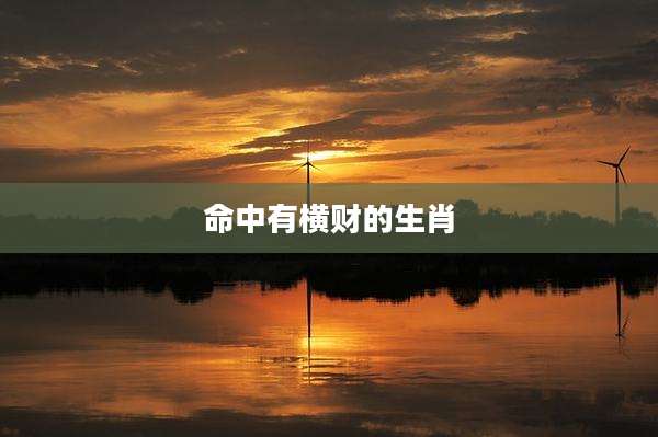 命中有横财的生肖