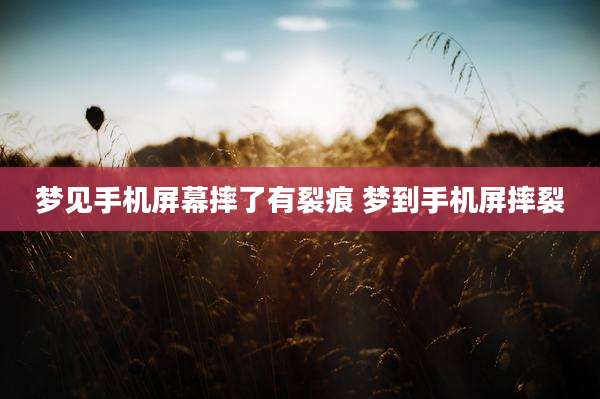 梦见手机屏幕摔了有裂痕 梦到手机屏摔裂