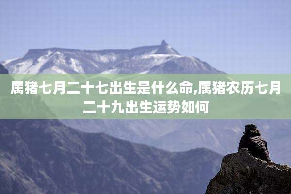 属猪七月二十七出生是什么命,属猪农历七月二十九出生运势如何