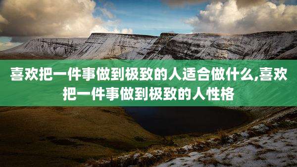 喜欢把一件事做到极致的人适合做什么,喜欢把一件事做到极致的人性格