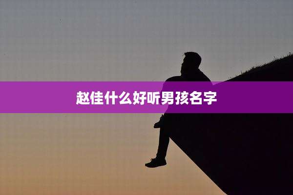 赵佳什么好听男孩名字