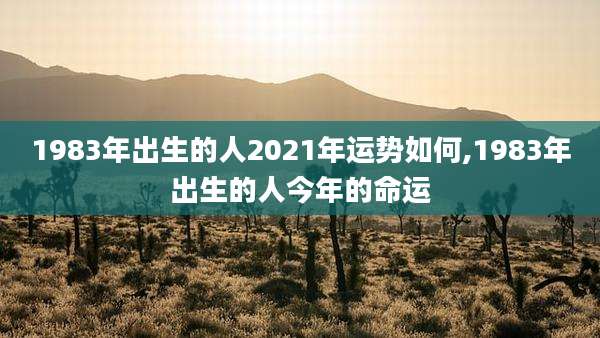 1983年出生的人2021年运势如何,1983年出生的人今年的命运