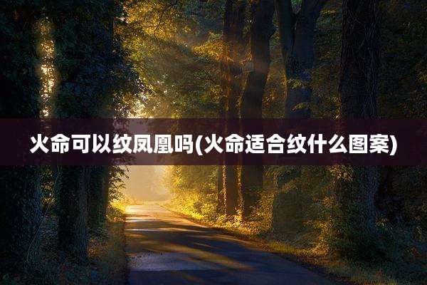 火命可以纹凤凰吗(火命适合纹什么图案)