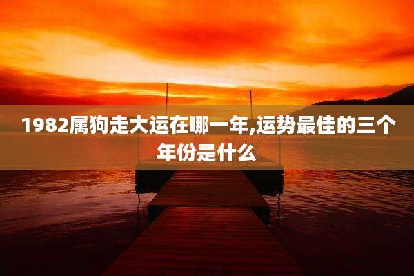 1982属狗走大运在哪一年,运势最佳的三个年份是什么