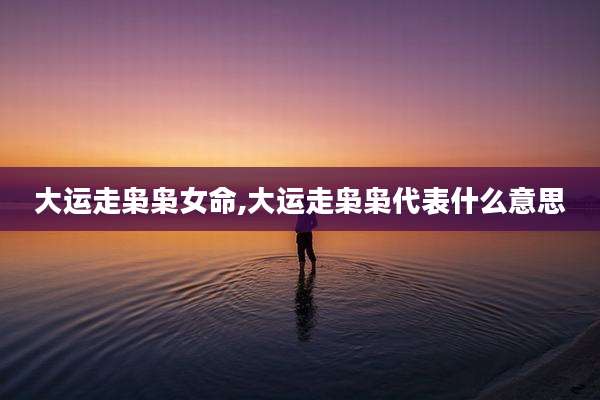 大运走枭枭女命,大运走枭枭代表什么意思
