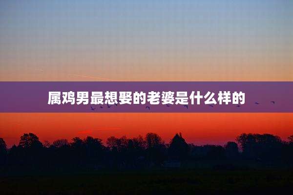 属鸡男最想娶的老婆是什么样的