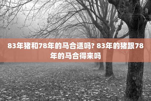 83年猪和78年的马合适吗? 83年的猪跟78年的马合得来吗