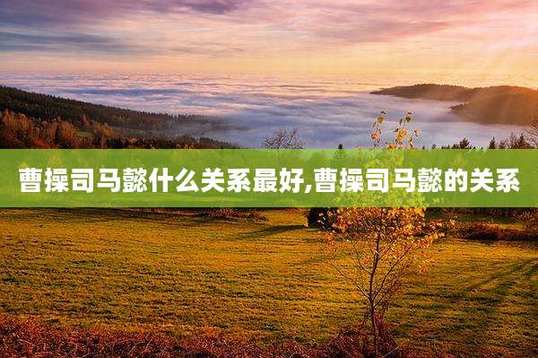 曹操司马懿什么关系最好,曹操司马懿的关系