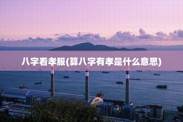 八字看孝服(算八字有孝是什么意思)