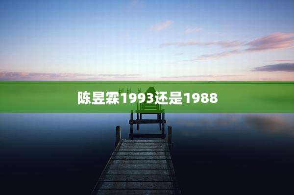 陈昱霖1993还是1988