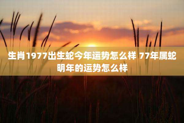 生肖1977出生蛇今年运势怎么样 77年属蛇明年的运势怎么样