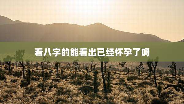 看八字的能看出已经怀孕了吗