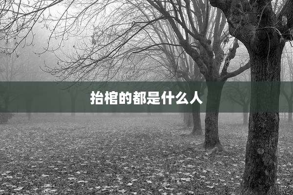 抬棺的都是什么人
