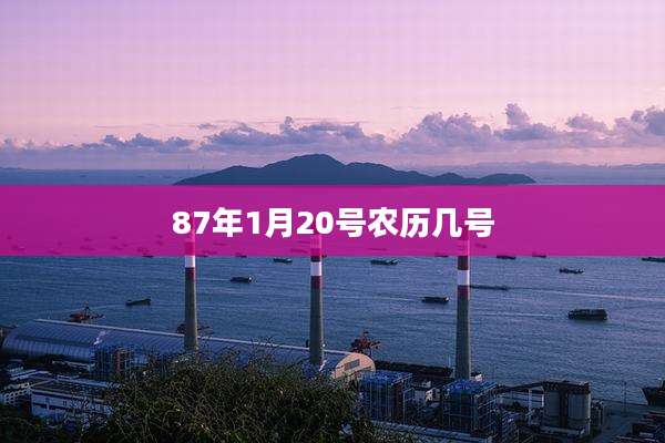 87年1月20号农历几号