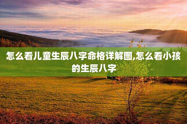 怎么看儿童生辰八字命格详解图,怎么看小孩的生辰八字