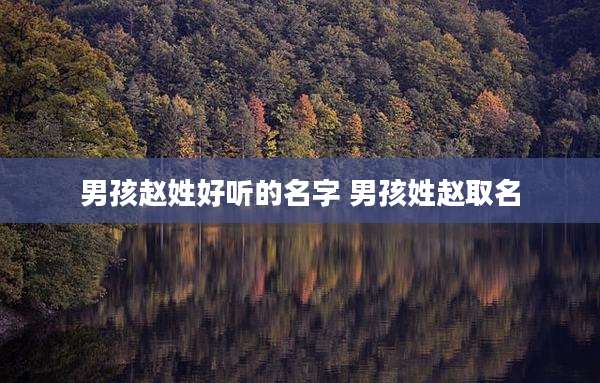 男孩赵姓好听的名字 男孩姓赵取名