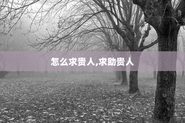 怎么求贵人,求助贵人