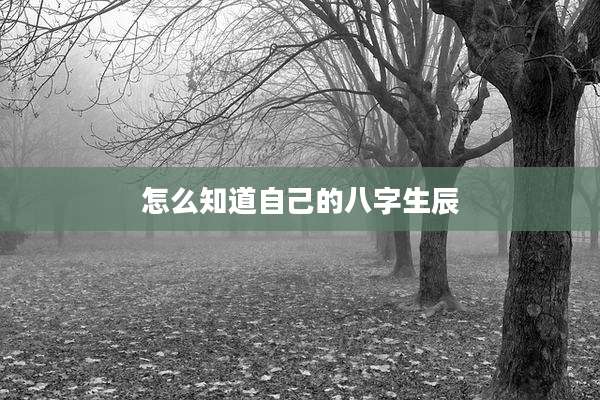 怎么知道自己的八字生辰