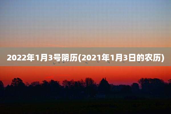2022年1月3号阴历(2021年1月3日的农历)
