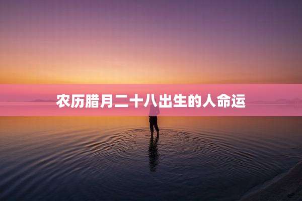 农历腊月二十八出生的人命运