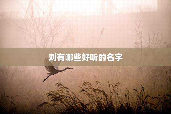 刘有哪些好听的名字