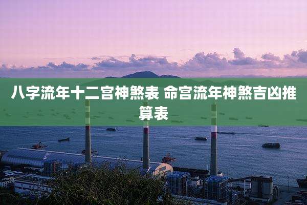 八字流年十二宫神煞表 命宫流年神煞吉凶推算表