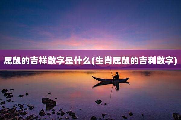 属鼠的吉祥数字是什么(生肖属鼠的吉利数字)