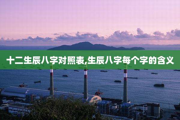 十二生辰八字对照表,生辰八字每个字的含义