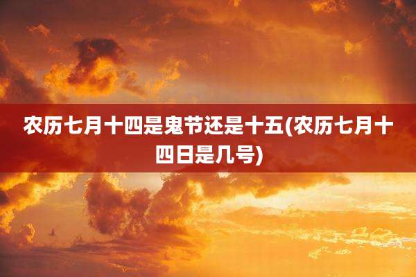 农历七月十四是鬼节还是十五(农历七月十四日是几号)