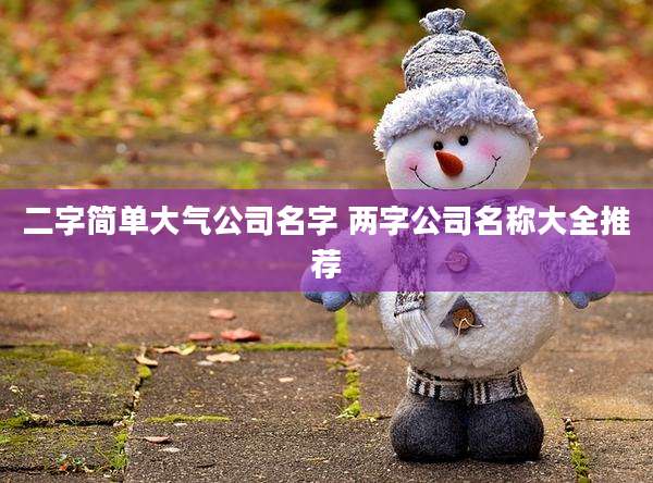 二字简单大气公司名字 两字公司名称大全推荐
