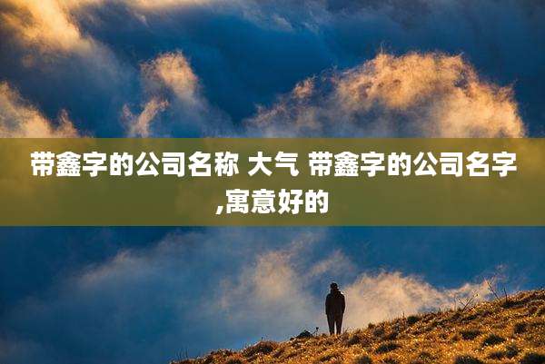 带鑫字的公司名称 大气 带鑫字的公司名字,寓意好的
