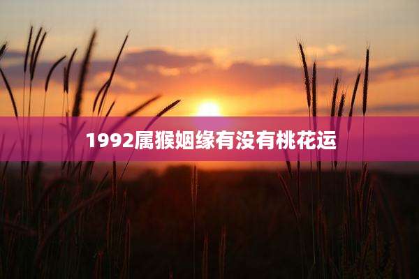 1992属猴姻缘有没有桃花运
