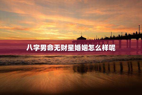 八字男命无财星婚姻怎么样呢