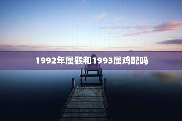 1992年属猴和1993属鸡配吗