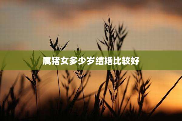 属猪女多少岁结婚比较好