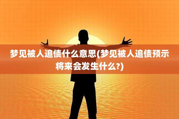梦见被人追债什么意思(梦见被人追债预示将来会发生什么?)