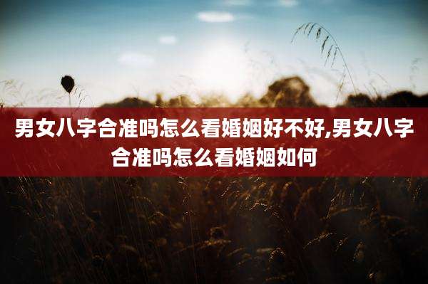 男女八字合准吗怎么看婚姻好不好,男女八字合准吗怎么看婚姻如何