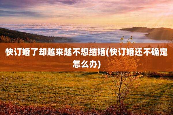 快订婚了却越来越不想结婚(快订婚还不确定怎么办)