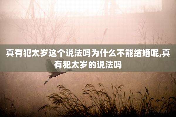 真有犯太岁这个说法吗为什么不能结婚呢,真有犯太岁的说法吗