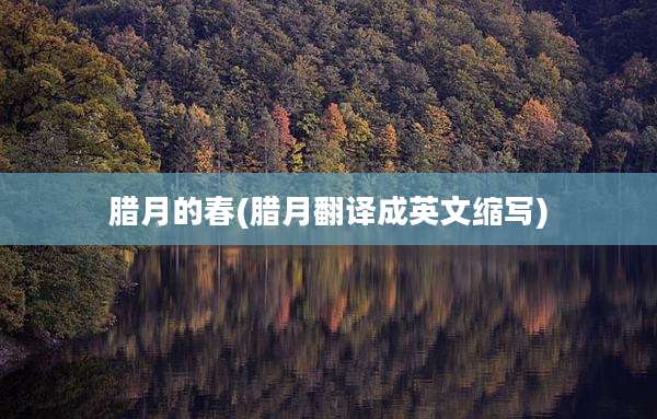 腊月的春(腊月翻译成英文缩写)
