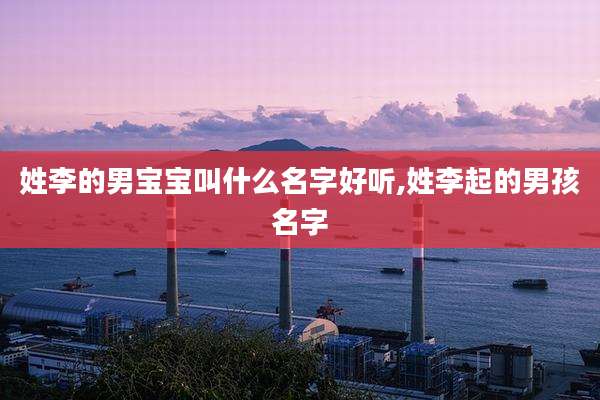 姓李的男宝宝叫什么名字好听,姓李起的男孩名字