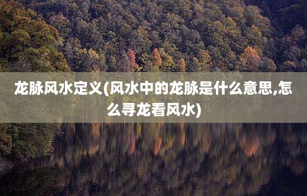 龙脉风水定义(风水中的龙脉是什么意思,怎么寻龙看风水)