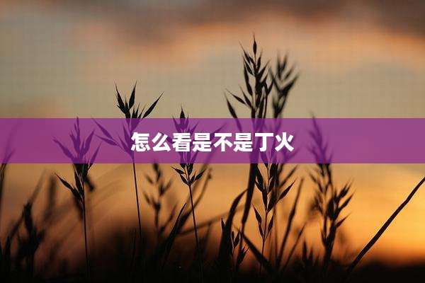 怎么看是不是丁火