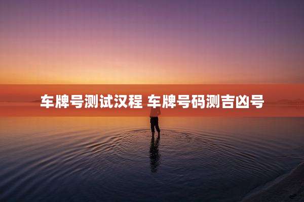 车牌号测试汉程 车牌号码测吉凶号
