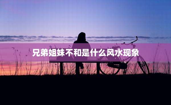兄弟姐妹不和是什么风水现象