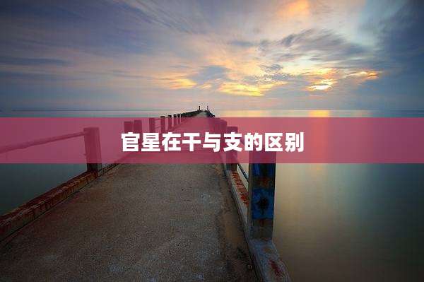 官星在干与支的区别