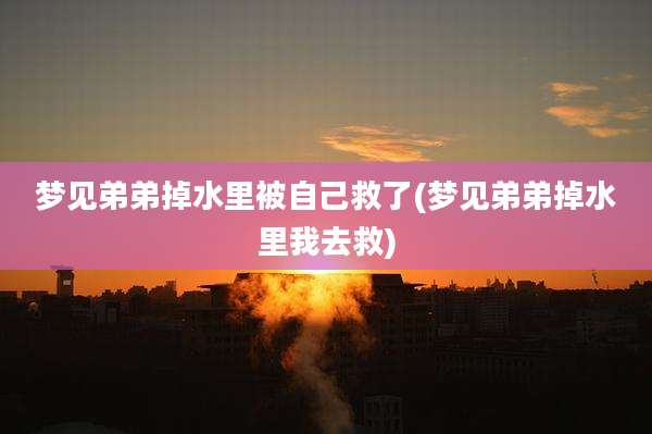 梦见弟弟掉水里被自己救了(梦见弟弟掉水里我去救)