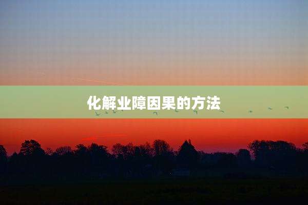 化解业障因果的方法